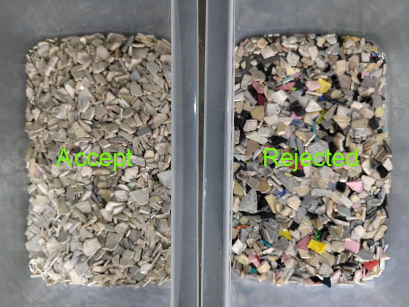 Selezionatrice colorata per scaglie di plastica riciclata ad alta capacità