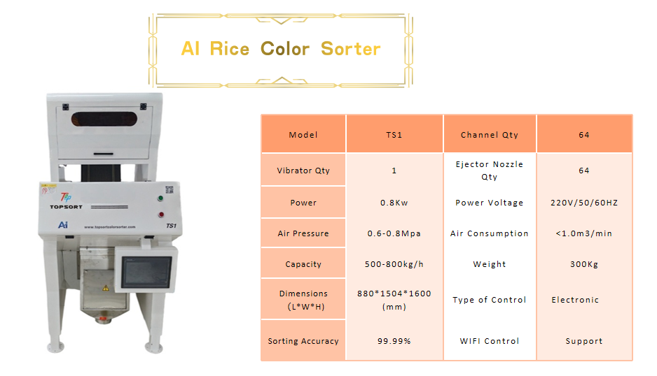 AI rice color sorter